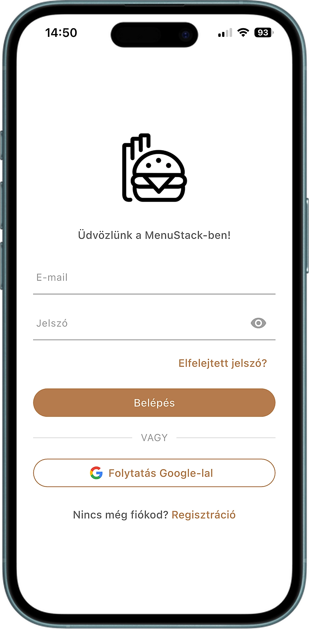 iPhone mockup with app screenshot